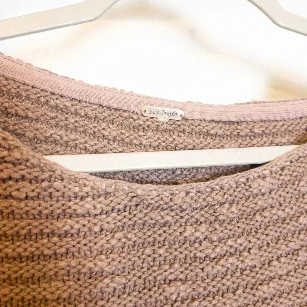 Free People Womens Menace‎ Tunic Oversized Slouchy Knit Sweater Sz XS S Mauve